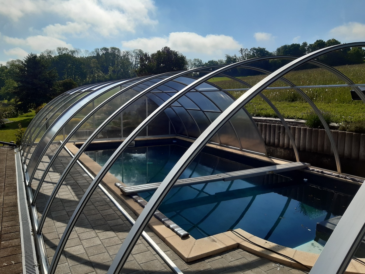 Plattentausch Poolüberdachung VARIO fix